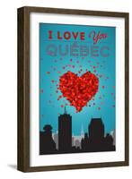 I love you Quebec, Canada-Lantern Press-Framed Art Print