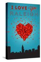 I Love You Raleigh, North Carolina-Lantern Press-Stretched Canvas