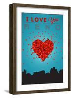 I Love You Reno, Nevada-Lantern Press-Framed Art Print
