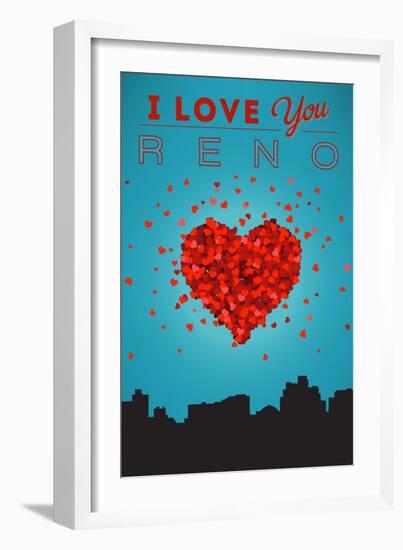 I Love You Reno, Nevada-Lantern Press-Framed Art Print