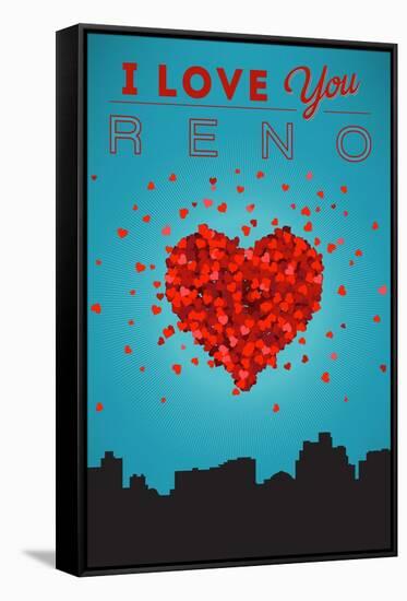 I Love You Reno, Nevada-Lantern Press-Framed Stretched Canvas