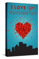 I Love You Rochester, New York-Lantern Press-Stretched Canvas