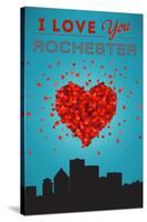 I Love You Rochester, New York-Lantern Press-Stretched Canvas