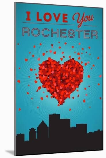 I Love You Rochester, New York-Lantern Press-Mounted Art Print