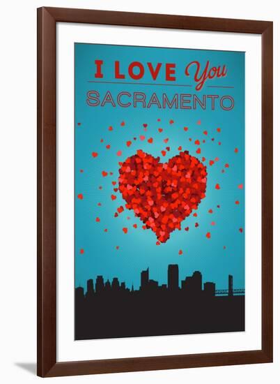 I Love You Sacramento, California-Lantern Press-Framed Art Print