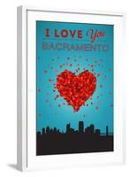 I Love You Sacramento, California-Lantern Press-Framed Art Print