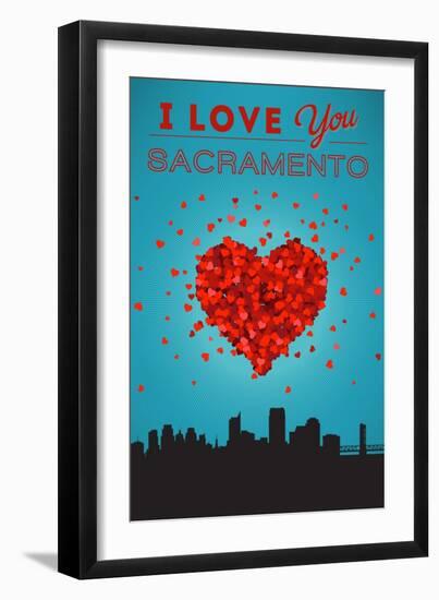 I Love You Sacramento, California-Lantern Press-Framed Art Print