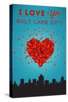 I Love You Salt Lake City, Utah-Lantern Press-Stretched Canvas