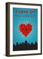 I Love You Salt Lake City, Utah-Lantern Press-Framed Art Print