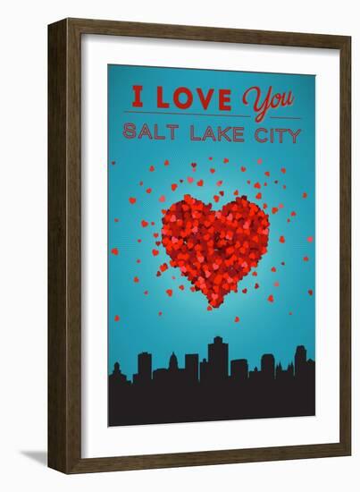 I Love You Salt Lake City, Utah-Lantern Press-Framed Art Print