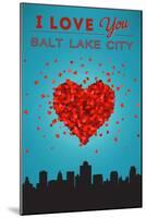 I Love You Salt Lake City, Utah-Lantern Press-Mounted Art Print