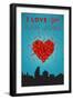 I Love You San Jose, California-Lantern Press-Framed Art Print