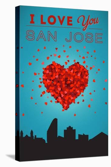 I Love You San Jose, California-Lantern Press-Stretched Canvas