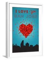 I Love You San Jose, California-Lantern Press-Framed Art Print