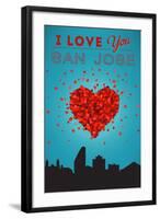 I Love You San Jose, California-Lantern Press-Framed Art Print