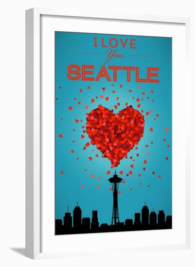 I Love You Seattle, Washington-Lantern Press-Framed Art Print