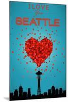 I Love You Seattle, Washington-Lantern Press-Mounted Art Print