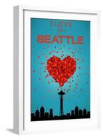 I Love You Seattle, Washington-Lantern Press-Framed Art Print