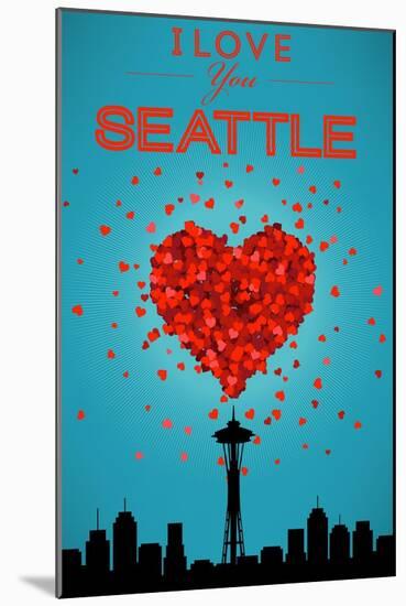 I Love You Seattle, Washington-Lantern Press-Mounted Art Print