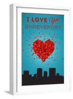 I Love You Shreveport, Louisiana-Lantern Press-Framed Art Print