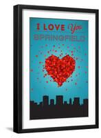 I Love You Springfield, Illinois-Lantern Press-Framed Art Print