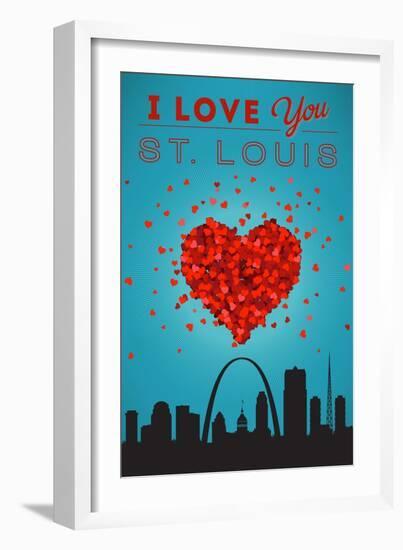 I Love You St. Louis, Missouri-Lantern Press-Framed Art Print