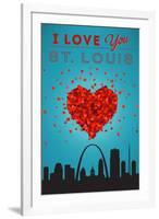 I Love You St. Louis, Missouri-Lantern Press-Framed Art Print