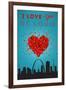 I Love You St. Louis, Missouri-Lantern Press-Framed Art Print