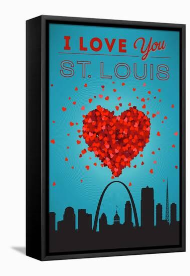 I Love You St. Louis, Missouri-Lantern Press-Framed Stretched Canvas