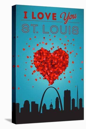 I Love You St. Louis, Missouri-Lantern Press-Stretched Canvas