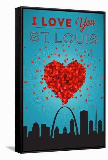 I Love You St. Louis, Missouri-Lantern Press-Framed Stretched Canvas