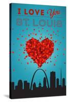 I Love You St. Louis, Missouri-Lantern Press-Stretched Canvas