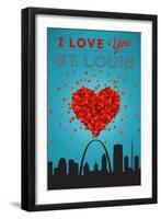 I Love You St. Louis, Missouri-Lantern Press-Framed Art Print