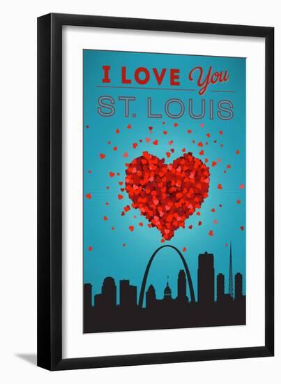 I Love You St. Louis, Missouri-Lantern Press-Framed Art Print