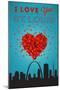 I Love You St. Louis, Missouri-Lantern Press-Mounted Art Print