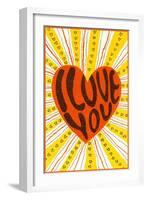 I Love You, Sunburst Heart-null-Framed Art Print