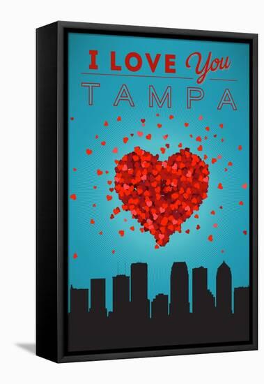 I Love You Tampa, Florida-Lantern Press-Framed Stretched Canvas