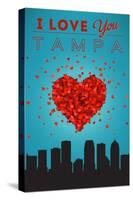 I Love You Tampa, Florida-Lantern Press-Stretched Canvas