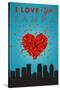 I Love You Tampa, Florida-Lantern Press-Stretched Canvas