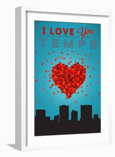 I Love You Tempe, Arizona-Lantern Press-Framed Art Print