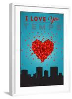 I Love You Tempe, Arizona-Lantern Press-Framed Art Print