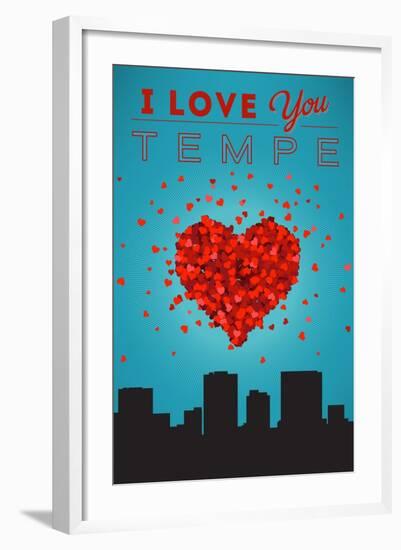 I Love You Tempe, Arizona-Lantern Press-Framed Art Print