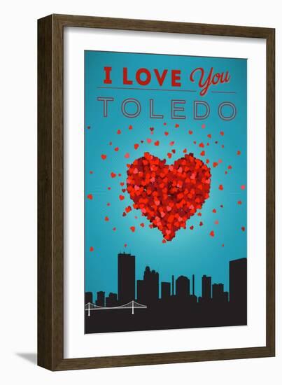 I Love You Toledo, Ohio-Lantern Press-Framed Art Print