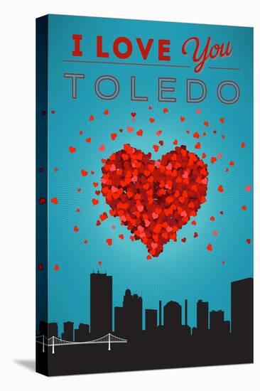 I Love You Toledo, Ohio-Lantern Press-Stretched Canvas