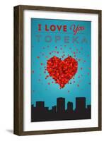 I Love You Topeka, Kansas-Lantern Press-Framed Art Print