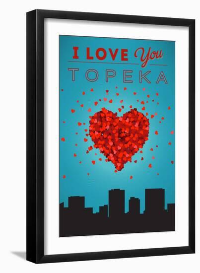 I Love You Topeka, Kansas-Lantern Press-Framed Art Print