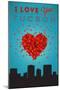 I Love You Tucson, Arizona-Lantern Press-Mounted Art Print