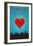 I Love You Tulsa, Oklahoma-Lantern Press-Framed Art Print