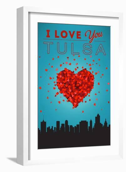 I Love You Tulsa, Oklahoma-Lantern Press-Framed Art Print