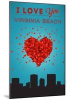 I Love You Virginia Beach, Virginia-Lantern Press-Mounted Art Print